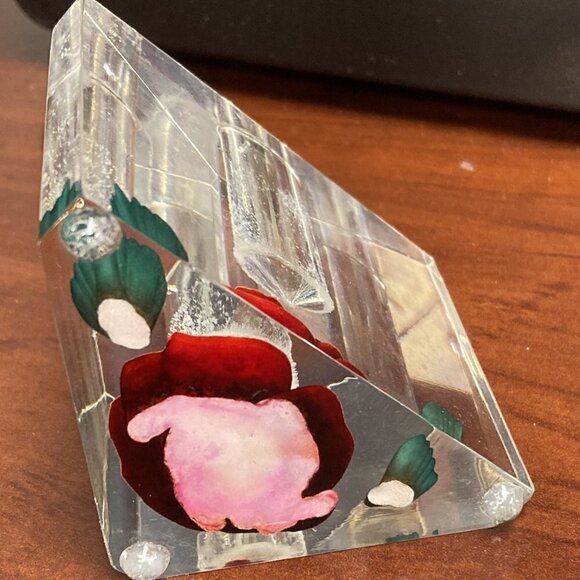 Vintage Lucite rose perfume bottle - Picture 3 of 3